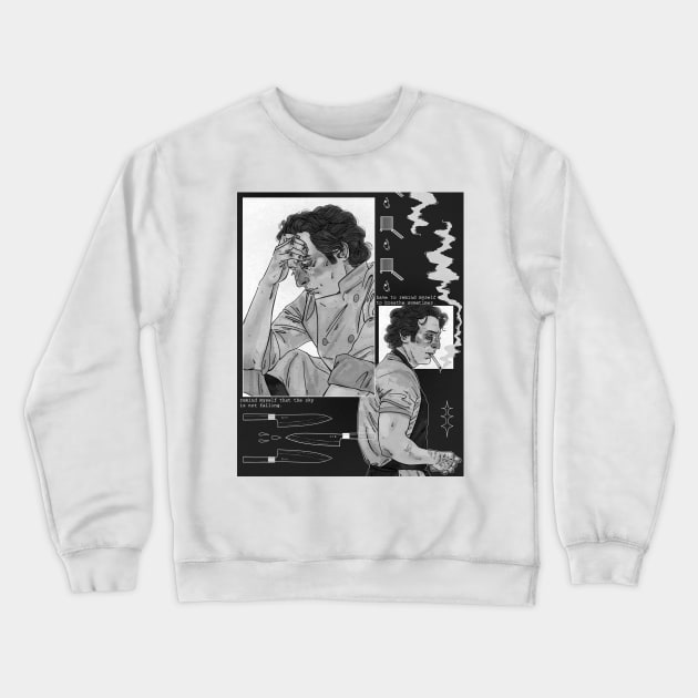 the sky is not falling b and w Crewneck Sweatshirt by plasticlamb